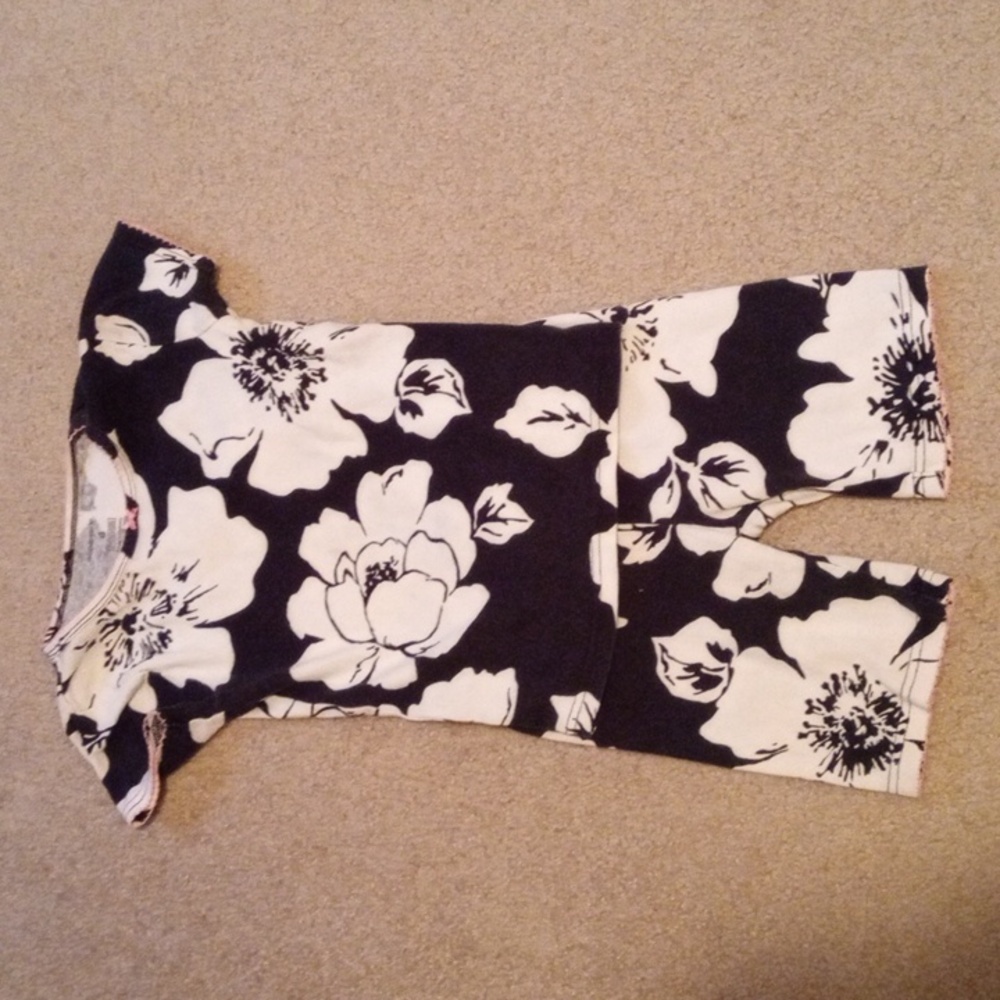 Black and white shirt and pants floral combo